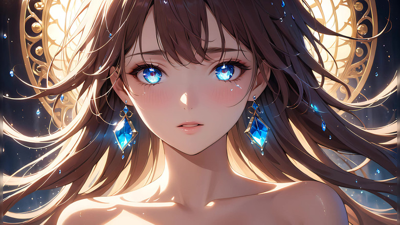 LustRender: Ethereal भावना - अंतरंग क्लोज-अप में चमकते हुए आँसू वाली ऐ लड़की