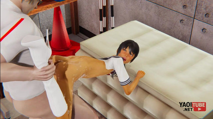 Yaoitube: Femboy Yaoi - Simon fucked dla swojego nauczyciela siłowni