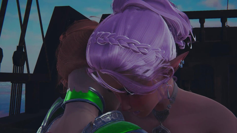 Waifu club 3D: L'elfo rosso masturba la figa della sorellastra