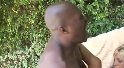 My Favorite Pornstars: Busty milf copulates with black dude by the pool