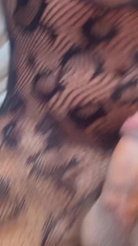 Fucked Bareback While Wearing a Full Fishnet Body Suit