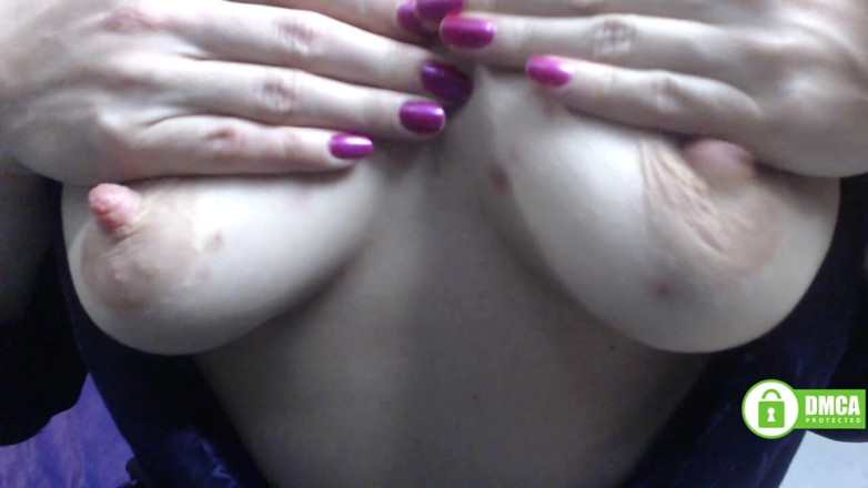 Risky Hairy Couple: Redhead Showing Her Tits and Hairy Pussy