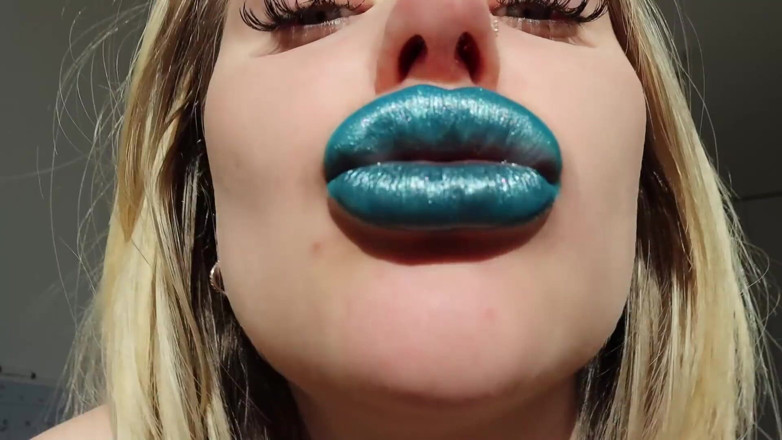 Goddess Misha Goldy: Magic of My blue shiny lips! ASMR JOI!