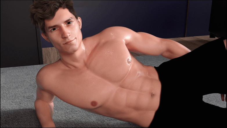 Femboy Maaya: Ryder cvičí a škádlím ho - Just Bros: gay hra