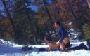 Cryptostudios: Ung granne knullar sexig MILF i snön