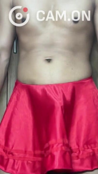 Sexy Gym Boy Dick Cuming Out From Red Thong & Skirt