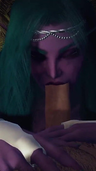 Night Elf Princess Give You a Blowjob in the Garden POV 3D Porn