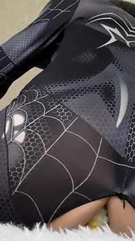 Spidergirl Cosplay Big Dildo Riding