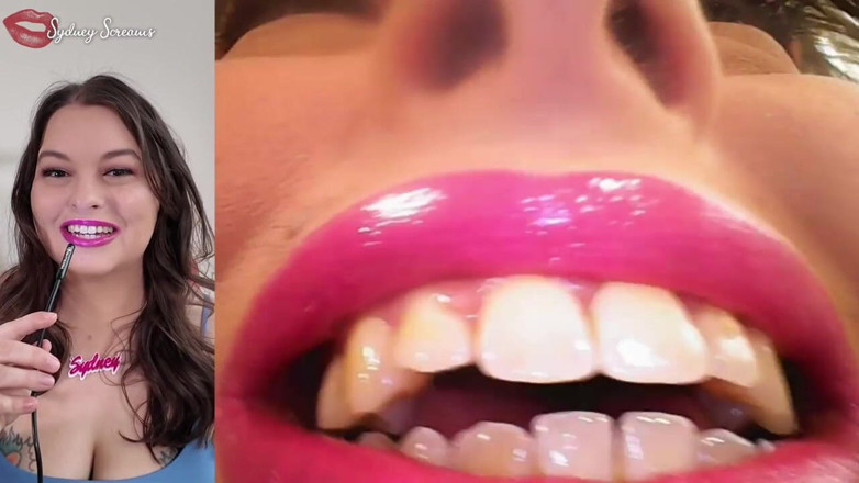 Sydney screams fetish: Głęboko w ustach Sydney - Sydney Screams pokazuje usta, język, gardło...