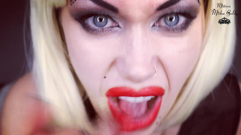 Goddess Misha Goldy: You are stupid retard! Worship my middle fingers and loser...