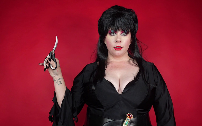 Deanna deadly: Elvira让你快速抚摸她的大奶子后给你一个阴茎切除术