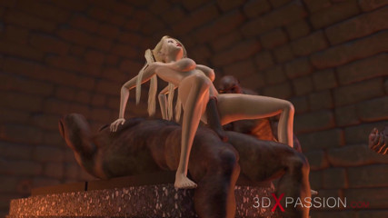 3dxpassion: Sweet teenage girl gets fucked hard by orcs in the...