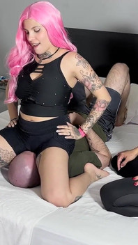 Mibby and Qween Sitting on a Submissive's Face. Nasty Face Sitting Humiliation!