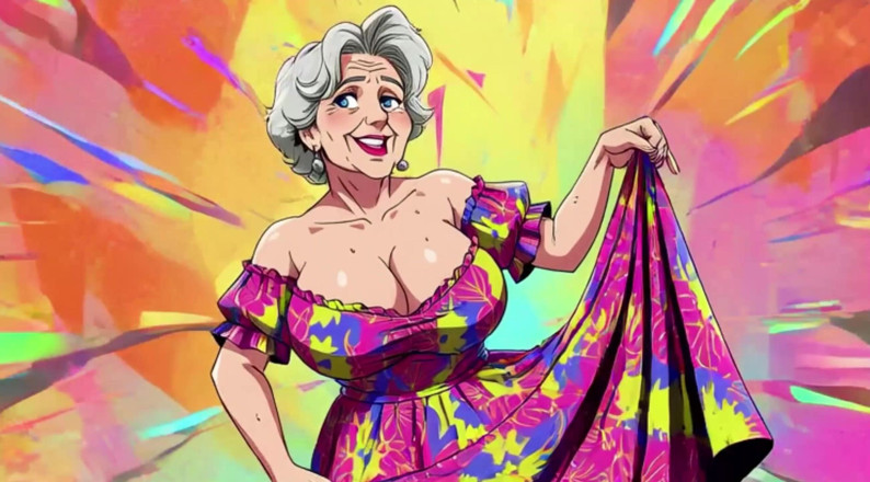 Huge Boobs: Grandes tetas, abuelas bailando, animación