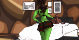 Back Alley Toonz: Sexy Green Skinned Velký Zadek Mimozemšťan kroky portálem pro BBC...