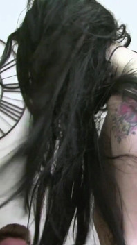 Tattooed Alessa Savage gets a warm load in her mouth from Luke Hotrod
