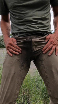 Spraying Piss During Field Work
