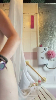 Hot MILF with Perfect Tits Showers and Chats Away to You About Vanilla Life