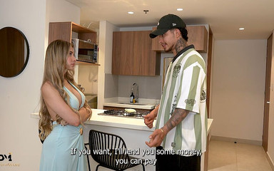 Danner Mendez: Loira gostosa paga entregador de pizza com sua buceta - Danner...