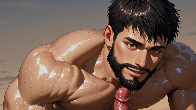 Erotic Man: Мускулистые мужики на пляже, ai порно