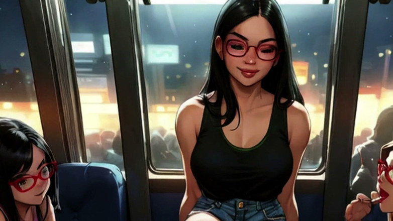 Spicy Toons: Lin přátelé pomohou vysát tvého ptáka v autobuse