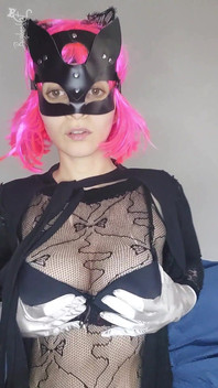 Uncover My Pleasure with My Kitty Mask and Natural Tits