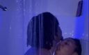 Kendale: Ruwe wilde natte seksdouche neukpartij voor perfecte zwarte vrouw