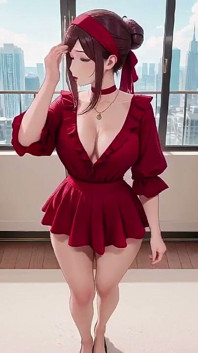 From Office to Hotel Bed, She Fixes Her Shirt While Locking Eyes with You