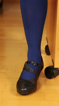 Blå tights, Mary Jane Klackar &Shoeplay Fetisch retas
