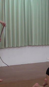 Whipping After-school Detention, Sadistic Female University Lecturer Enjoys Punishing Two Delinquent Men