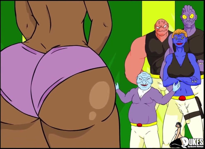 Dukes Hardcore Honeys: Big booty ebony superheroine captured by aliens