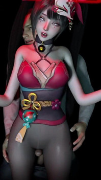 3D Horny Slut Cosplay Whore Have Footjob Sex