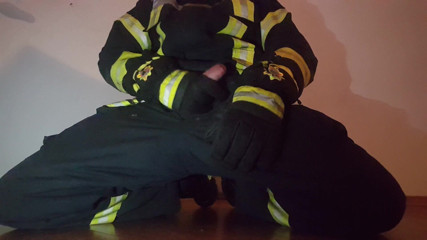 Thebootsstopmper: Firefighter jerk off in fire gear