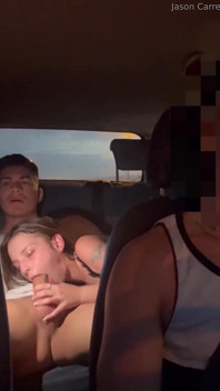 Fucking Tiny Lil Babe in the Uber, She Is so Horny That Jerks off the Driver - Massy Sweet