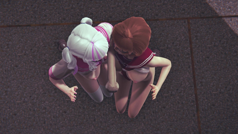 Waifu club 3D: Dwie uczennice ręczna robota kolegi z klasy