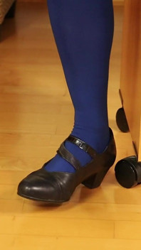 Blue Tights, Mary Jane Heels & Shoeplay Fetish Tease