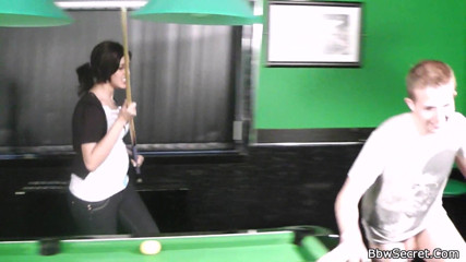 BBW Productions: Pool coach plays with a guy's stick