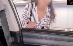 Indian Office Girl Gives Blowjob to Boss in Car - Outdoor Sex