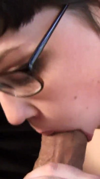 Naughty pierced chick sucks his cock in POV