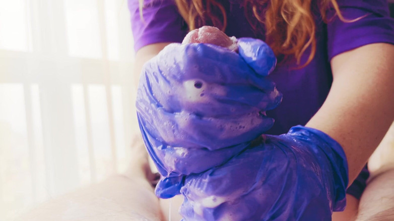 AmyHi: Asmr Masturbation in Gloves - a Lot of Cum
