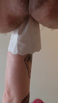 Close no fisting anal com luvas