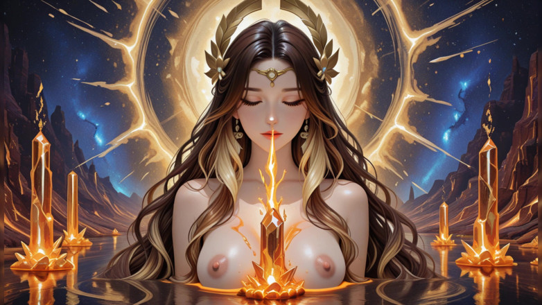 VelvetInk Studio: Cosmic Nude Goddess Slideshow: Galactic Blue Aura &amp; Molten Crystals - Ai...