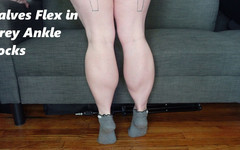 Deanna deadly: Calves Flex v šedých kotníkových ponožkách s Kudly Hem Edge