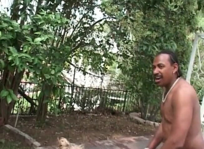 Black Jass: Kalın zenci dışarıda sikiliyor