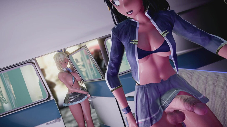 Velvixian3Futanari: Futa与自动假阳具（公共性）（futa人妖）