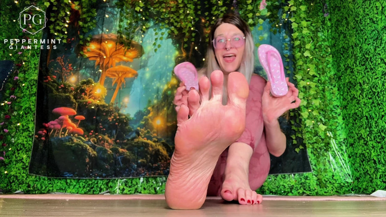 Peppermint Giantess: 尺寸 16 eu 50 亚马逊脚羞辱你的小人字拖可悲 eu 33 us w2 m0