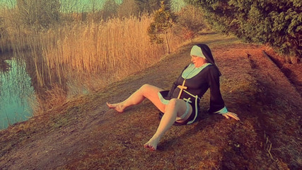 Kylie Britain Adventures: Nun Kylie's home pleasures