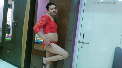 Cute & Nude Crossdresser: Cute sissy crossdresser femboy Sweet Lollipop in a crop top...