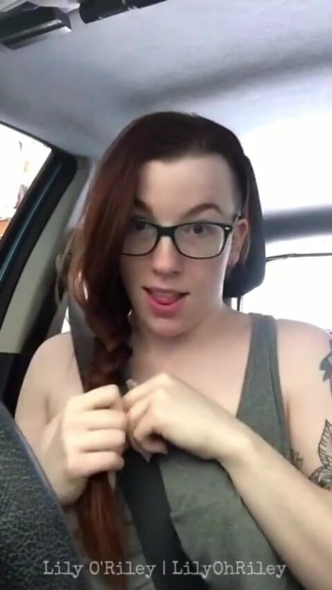 Lily O'Riley: Stockings &amp; Seatbelts Masturbation