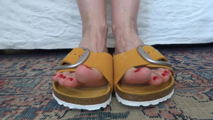 Lady Victoria Valente: Toe fetish - wiggling my toes in orange slippers Part 5